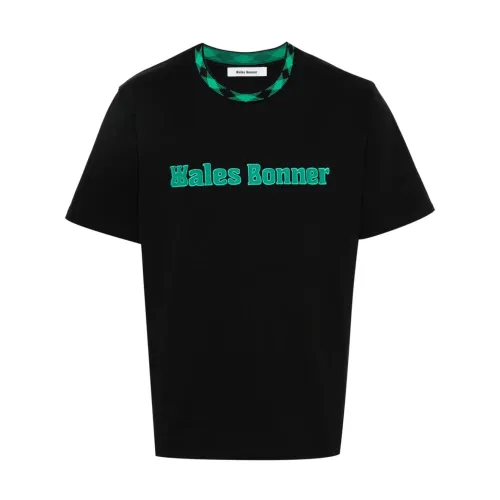 Wales Bonner , Wales Bonner T-shirts and Polos Black ,Black male, Sizes: