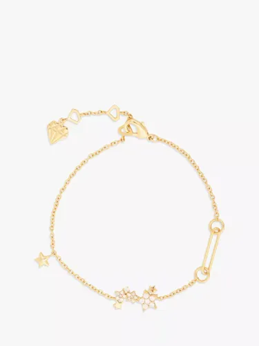 Wanderlust + Co Star Cubic Zirconia Charm Chain Bracelet, Gold - Gold - Female