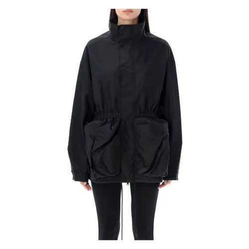 Wardrobe.nyc , Black Water Repellent Parka with Funnel Neck ,Black female, Sizes: