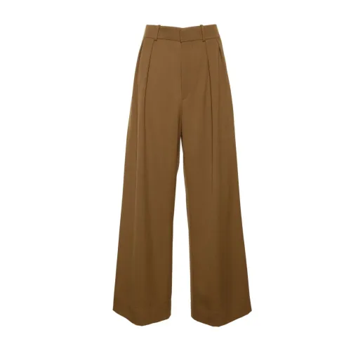 Wardrobe.nyc , Brown Wide Leg Trousers ,Brown female, Sizes: