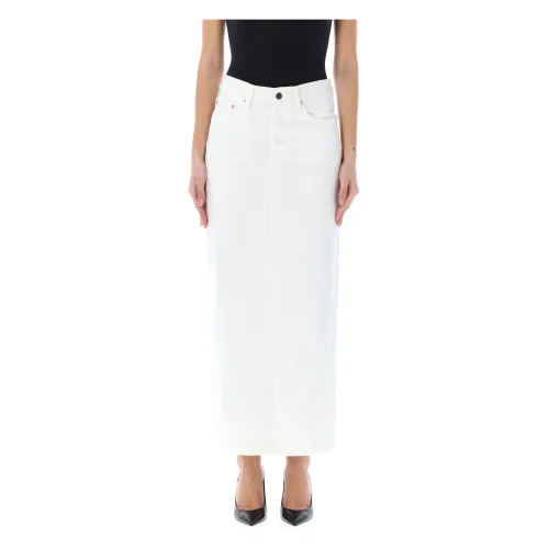Wardrobe.nyc , Denim Column Skirt ,White female, Sizes: