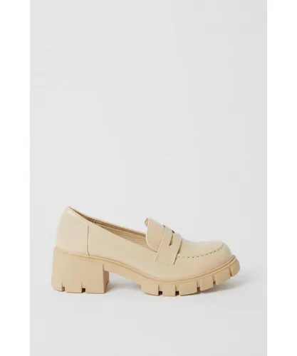 Warehouse Womens Cleated Sole Chunky Loafer - Beige