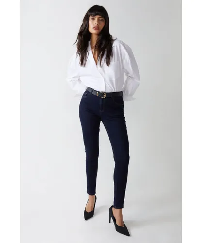 Warehouse Womens Comfort Stretch Skinny Jeans - Indigo Blue