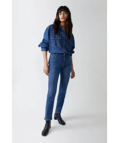 Warehouse Womens Comfort Stretch Slim Leg Jeans - Blue