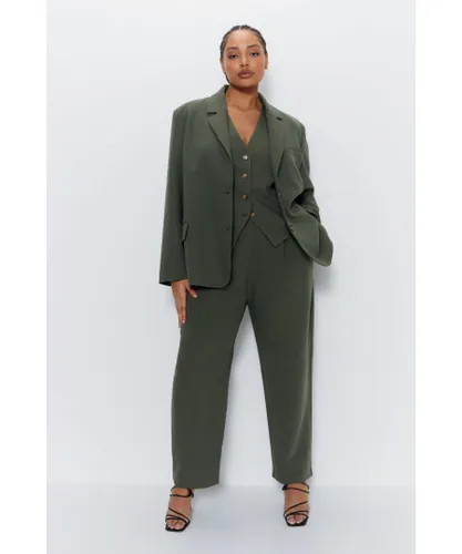 Warehouse Womens Plus Tailored Single Breasted Blazer - Sage Green