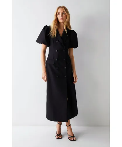 Warehouse Womens Premium Wrap Over Maxi Dress - Black