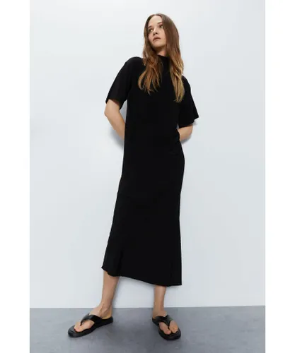 Warehouse Womens Tie Back Relaxed Maxi Dress - Black