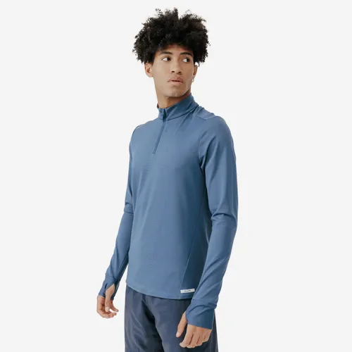 Warm Men's Long-sleeved Running T-shirt - Slate Blue