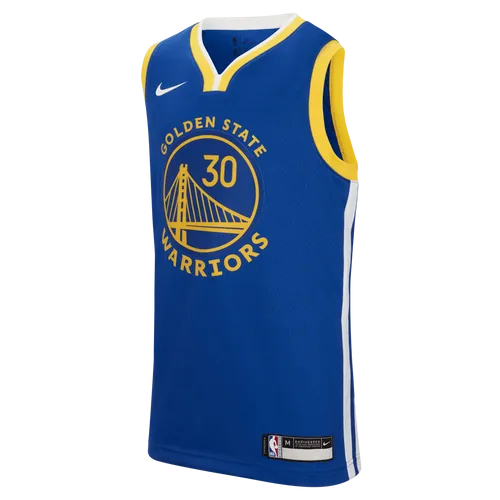 Warriors Icon Edition Older Kids' Nike NBA Swingman Jersey - Blue - Polyester