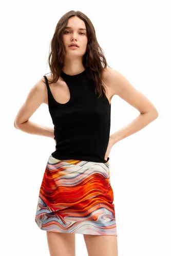 Wave wrap mini skirt - RED - S