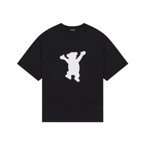 We11Done , Black Teddy Bear Print T-shirt ,Black male, Sizes: