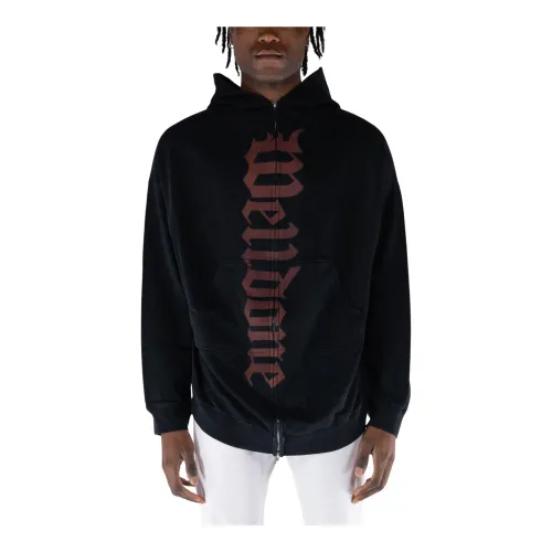 We11Done , Flare Zip-Up Hoodie ,Black male, Sizes: