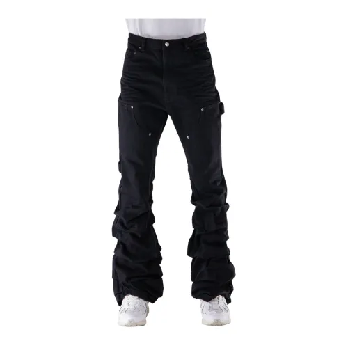 We11Done , Low-Rise Wrinkled Work Pants ,Black male, Sizes: