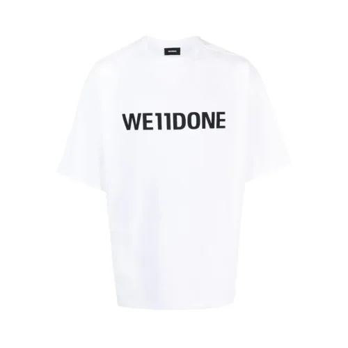 We11Done , White Logo T-shirt ,White male, Sizes: