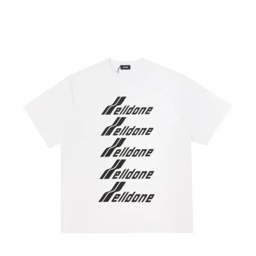 We11Done , White Printed Short Sleeve T-shirt ,White male, Sizes: