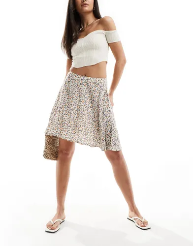 Wednesday's Girl ditsy floral flippy cheesecloth mini skirt in multi