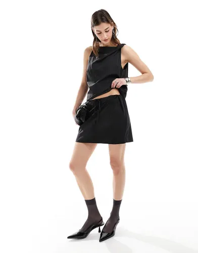 Weekday Georgine co-ord mini skirt in Black