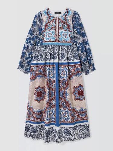 Weekend MaxMara Ghiotto Floral Print Midi Dress, Turquoise/Multi - Turquoise/Multi - Female