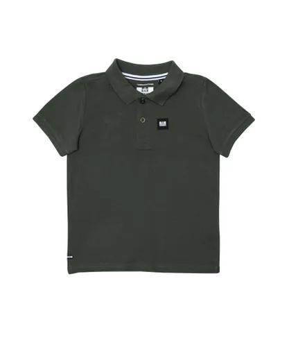 Weekend Offender Boys Boy's Caneiros Polo Shirt in Khaki Cotton
