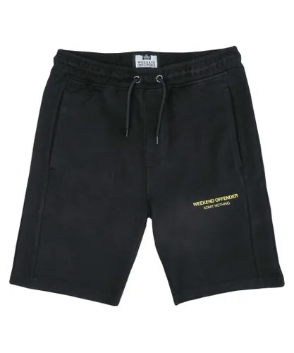 Weekend Offender Boys Boy's Cascade Shorts in Black Cotton