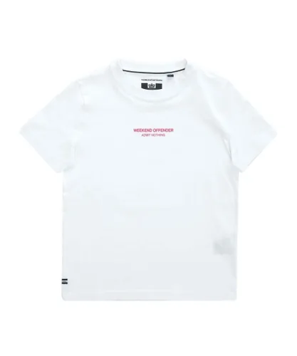 Weekend Offender Boys Boy's Fun Factory T-Shirt in White pink Cotton