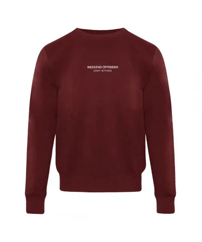 Weekend Offender Logo Mens Wine Sweater - Red Cotton