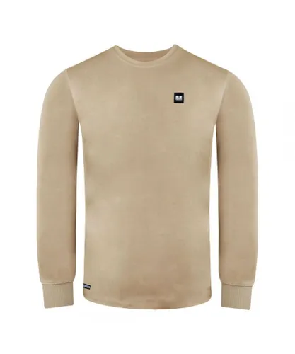 Weekend Offender Long Sleeve Stone Crew Neck Mens Padrino Sweaters WOSTS527 - Beige Cotton