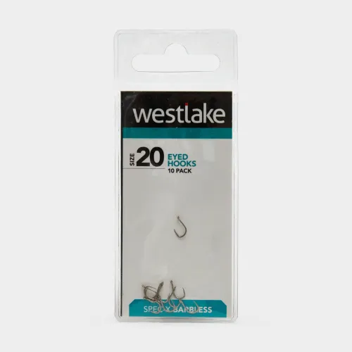 Westlake Eyed Barbless Hooks Size 20 - Silver, Silver