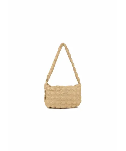 Where's That From Womens 'Festival' Soft Quilted Bucket Shoulder Bag With Adjustable Drawstring - Beige - One Size