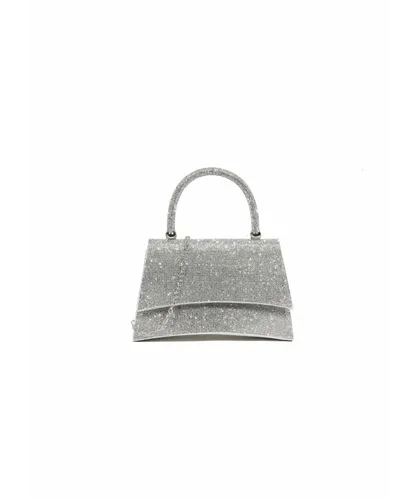 Where's That From Womens 'Flick' Small Clutch Bag With Diamante Detail - Silver - One Size