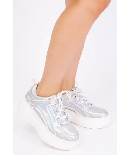 Where's That From Womens Kayla Chunky Trainers - Moon Silver