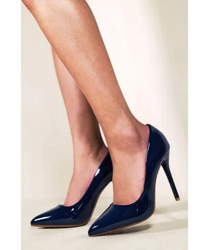 Where's That From Womens Kyra High Heel Stiletto Pumps - Navy Patent