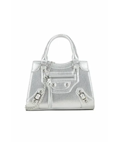 Where's That From Womens 'River' Top Handle Bag With Classic Appeal - Silver - One Size