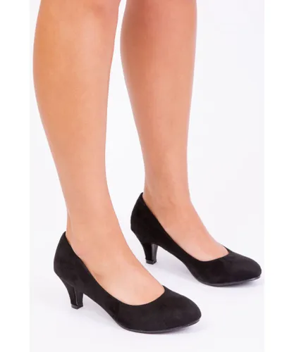 Where's That From Womens 'Shea' Low Heel Court Pump - Black Suede