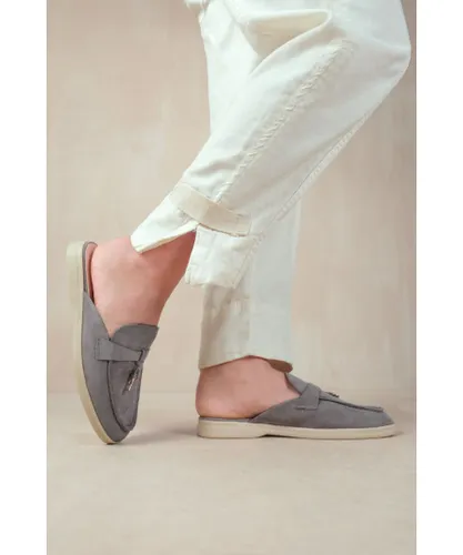 Where's That From Womens 'Twilight' Flat Slip On Loafer - Grey