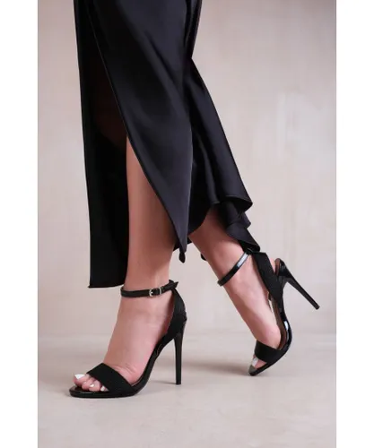 Where's That From Womens 'Venus' High Heels With Threaded Wide Straps - Black