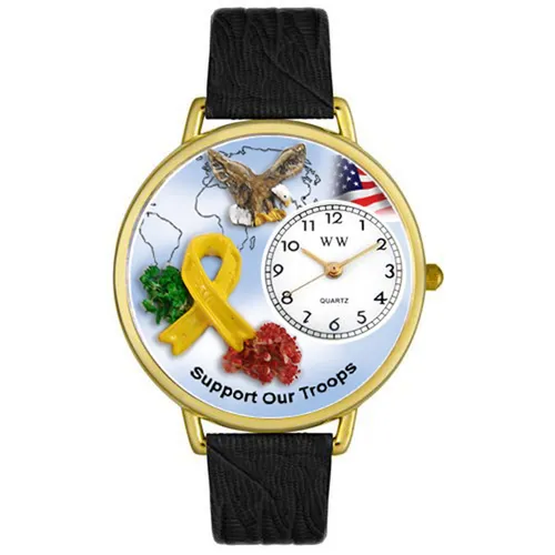Whimsical Watches Support Our Troops Tan Leather and