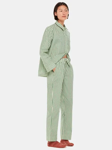 Whistles Cotton Stripe Pyjama Bottoms - Green/White - Female