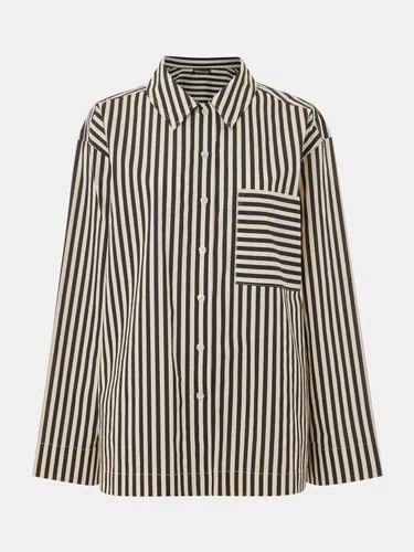 Whistles Cotton Stripe Pyjama Top - Black/White - Female