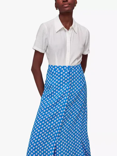 Whistles Floral Sunburst Midi Skirt, Blue/Multi - Blue/Multi - Female