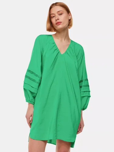 Whistles Grace Ecovero V Neck Dress, Green - Green - Female