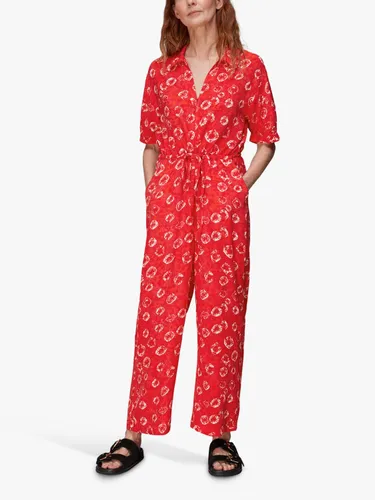 Whistles Jenny Tie Dye Floral Jumpsuit, Red/Multi - Red/Multi - Female