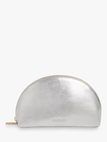 Whistles Nina Leather Make Up Bag - Silver - Unisex