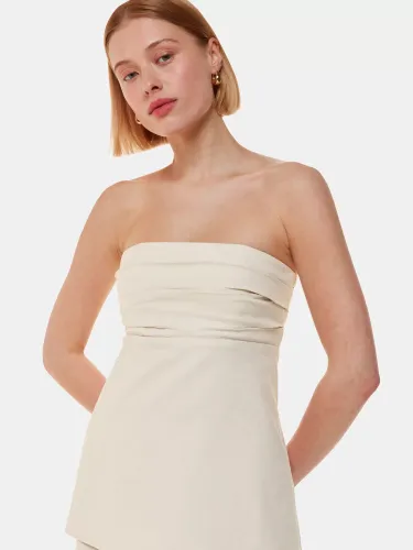 Whistles Olivia Cap Sleeve Linen Shirt - White - Female