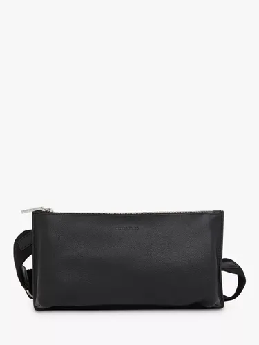 Whistles Rae Flat Leather Double Pouch Bag - Black - Female