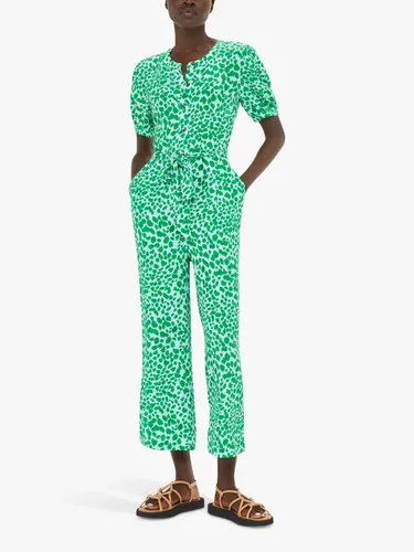 Whistles Smooth Leopard Jumpsuit, Green/Multi - Green/Multi - Female
