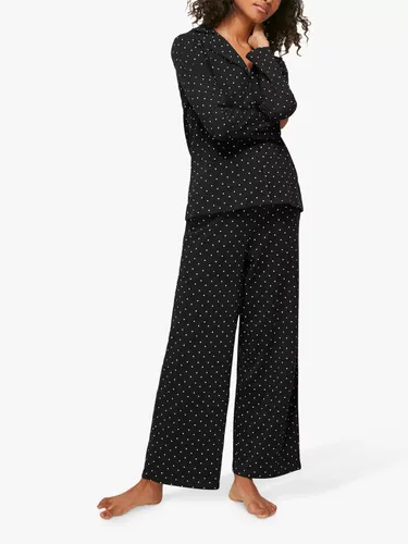 Whistles Spot Print Long Sleeved Pyjama Set, Black/Multi - Black/Multi - Female