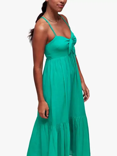 Whistles Tie Front Cotton Midi Beach Dress, Green - Green - Female