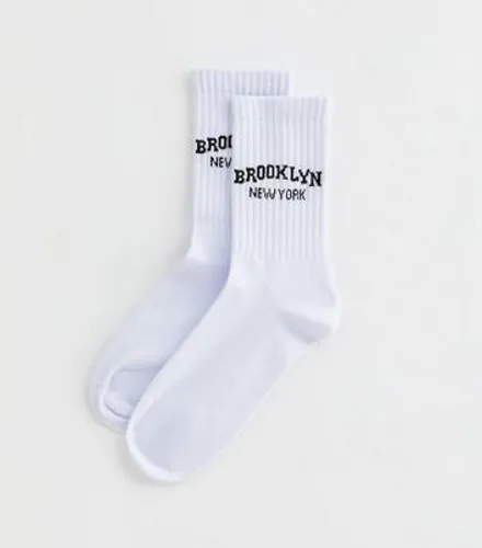White Brooklyn Tube Socks New Look