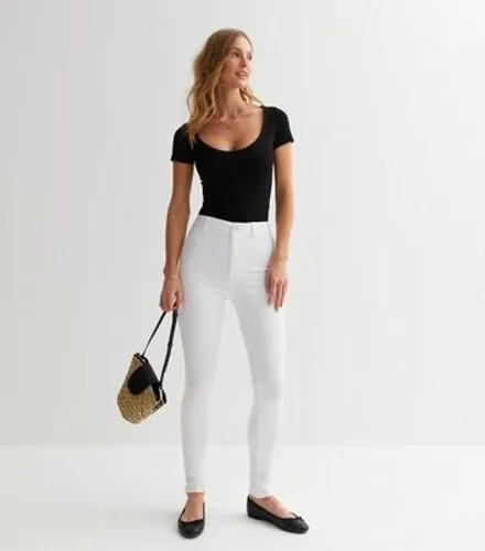 White High Waist Hallie Super Skinny Jeans New Look